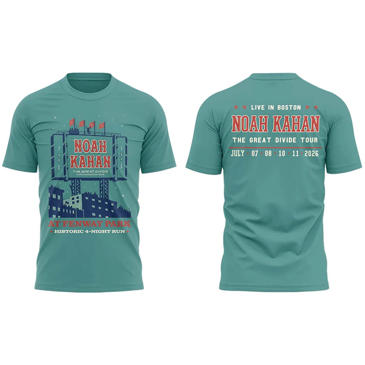 Noah Kahan Fenway Park Boston 2026 Shirt Noah Kahan Great Divide Tour Merch Gift For Fans - Loomnari