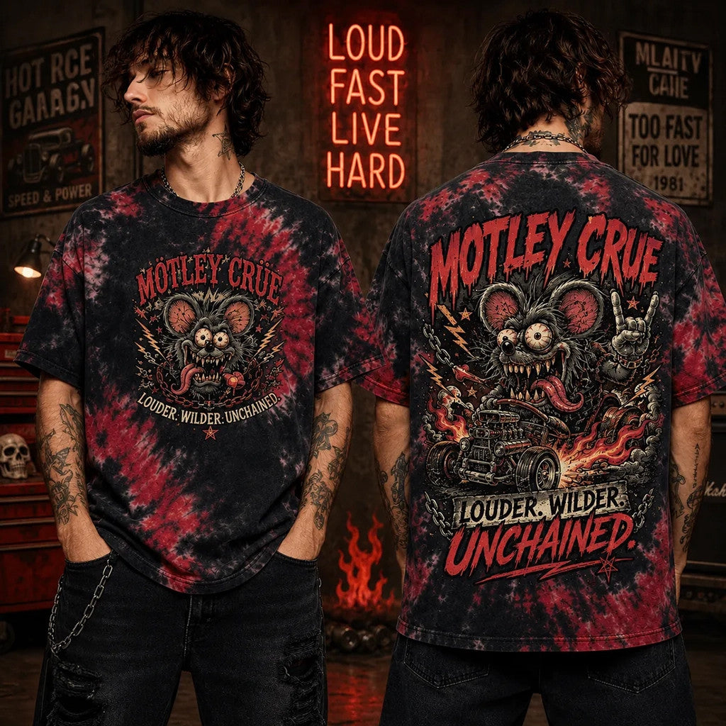 Motley Crue Louder Wilder Unchained Tie Dye T-Shirt Motley Crue Merch Unique Gifts For Husband - Loomnari
