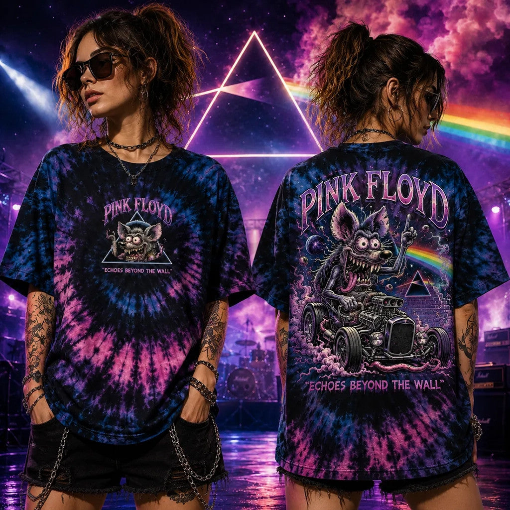 Pink Floyd Echoes Beyond The Wall Tie Dye T-Shirt Pink Floyd Merch Best Gifts For Her - Loomnari