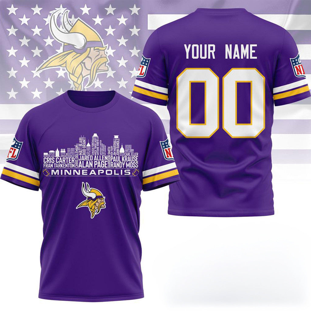 Personalized Minnesota Vikings Game Day T-Shirt Minnesota Vikings Merch Gifts For Brother - Loomnari