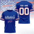 Personalized Buffalo Bills Game Day Skyline T-Shirt Buffalo Bills Merch Birthday Gifts For Him - Loomnari