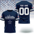 Personalized Dallas Cowboys Game Day Skyline T-Shirt Dallas Cowboys Merch Gifts For Fans - Loomnari