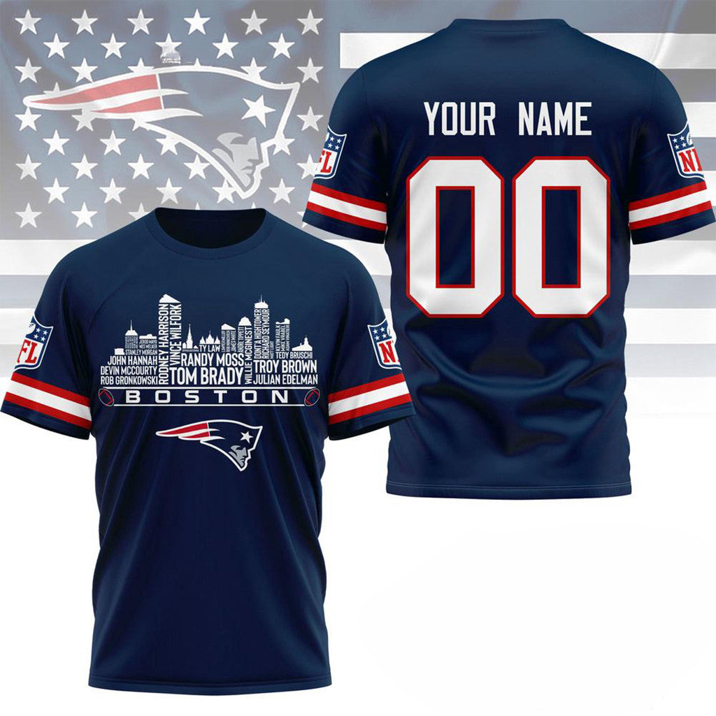 Personalized New England Patriots Game Day T-Shirt New England Merch Gift Ideas - Loomnari