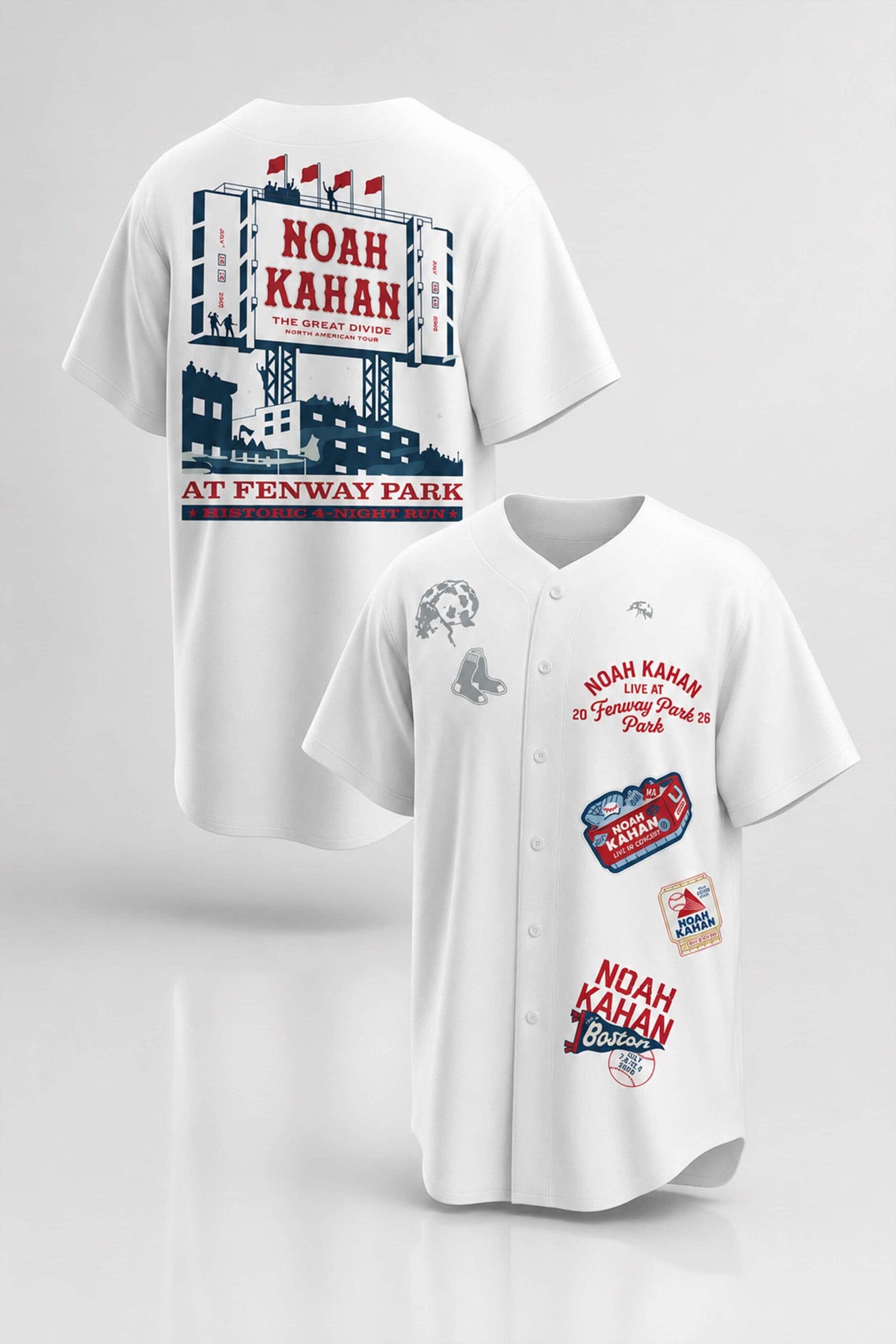Boston Red Sox X Noah Kahan The Great Divide Tour 2026 Baseball Jersey Noah Kahan Fenway Merch - Loomnari