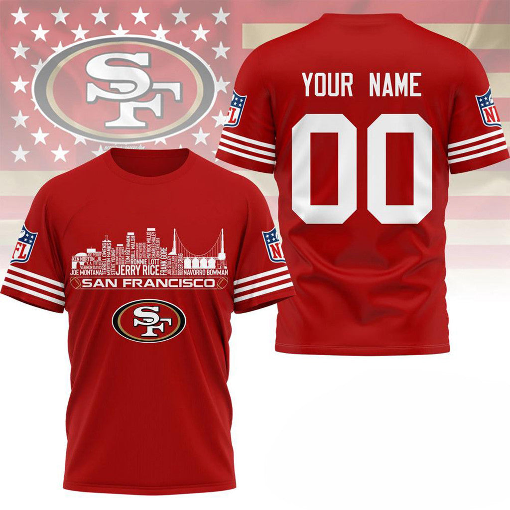 Personalized San Francisco 49ers Game Day T-Shirt San Francisco Merch Ideas For Husband - Loomnari