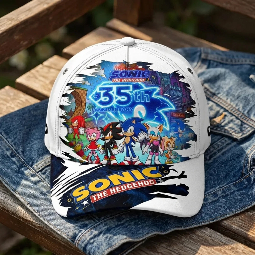 Sonic The Hedgehog 35th Anniversary Hat Sonic The Hedgehog Merch Birthday Gift For Him - Loomnari