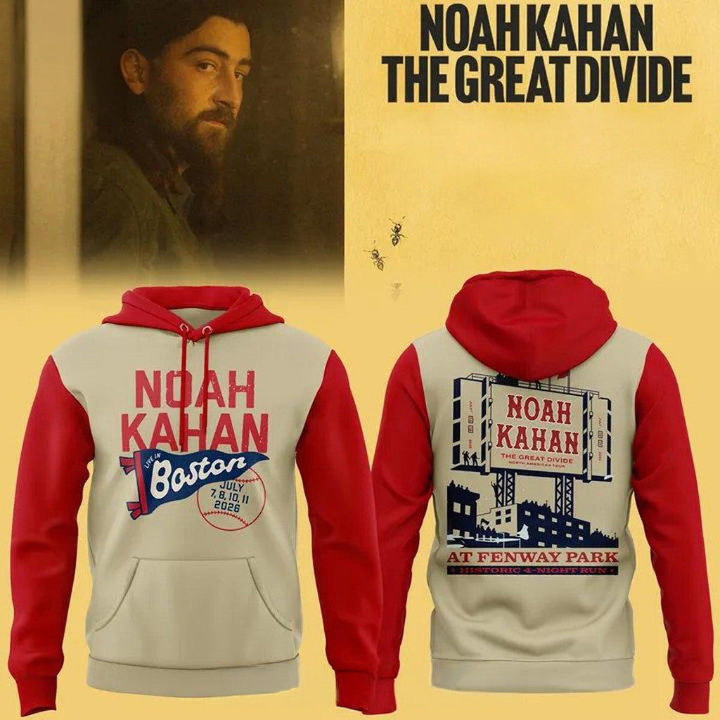 Noah Kahan X Boston Red Sox 2026 Hoodie The Great Divine World Tour Clothes Fan Gift - Loomnari