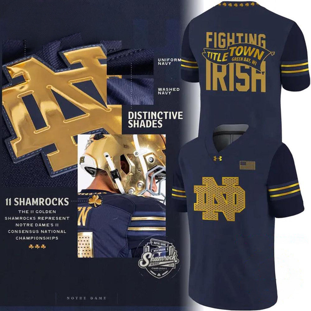 Notre Dame Fighting Irish 2026 Merch Shamrock Series Football Jersey Fan Gift - Loomnari