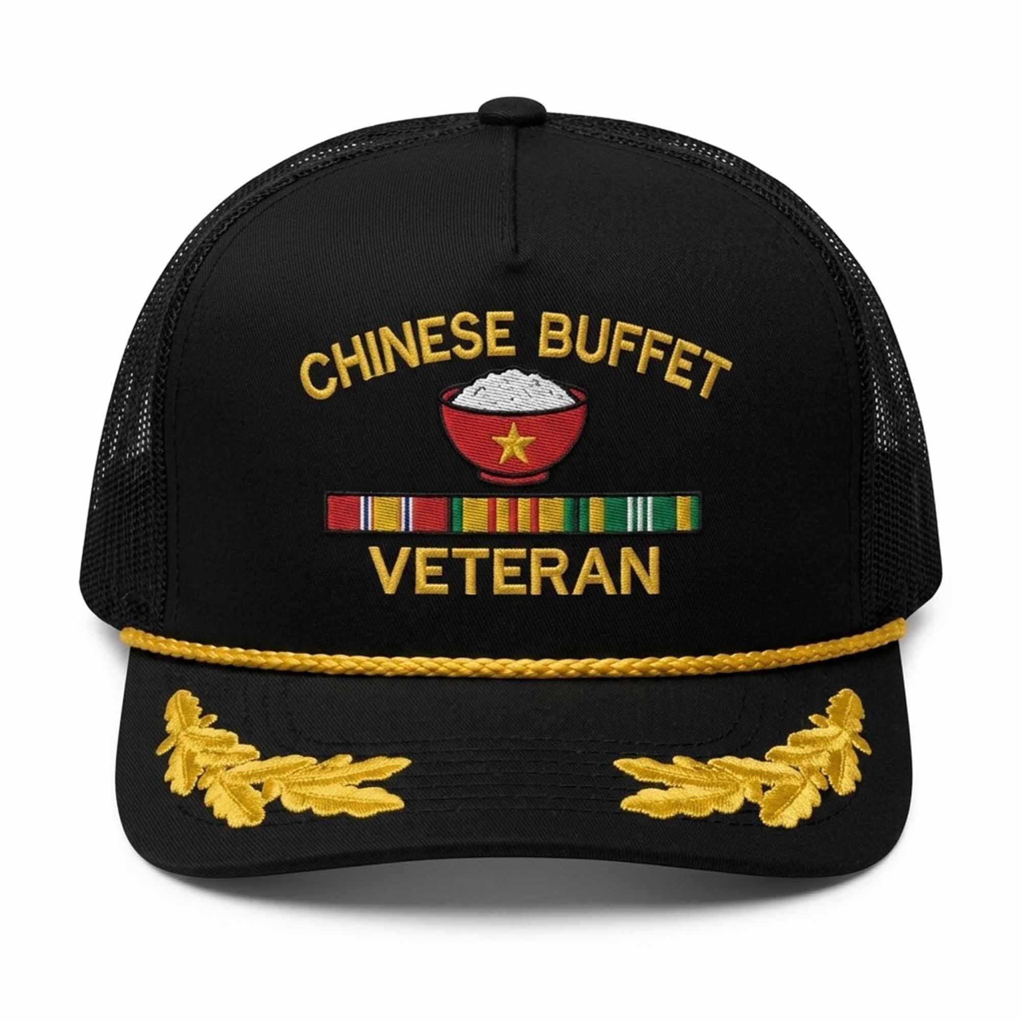 Chinese Buffet Veteran Trucker Hat Funny Military Cap Gifts Ideas For Grandpa - Loomnari