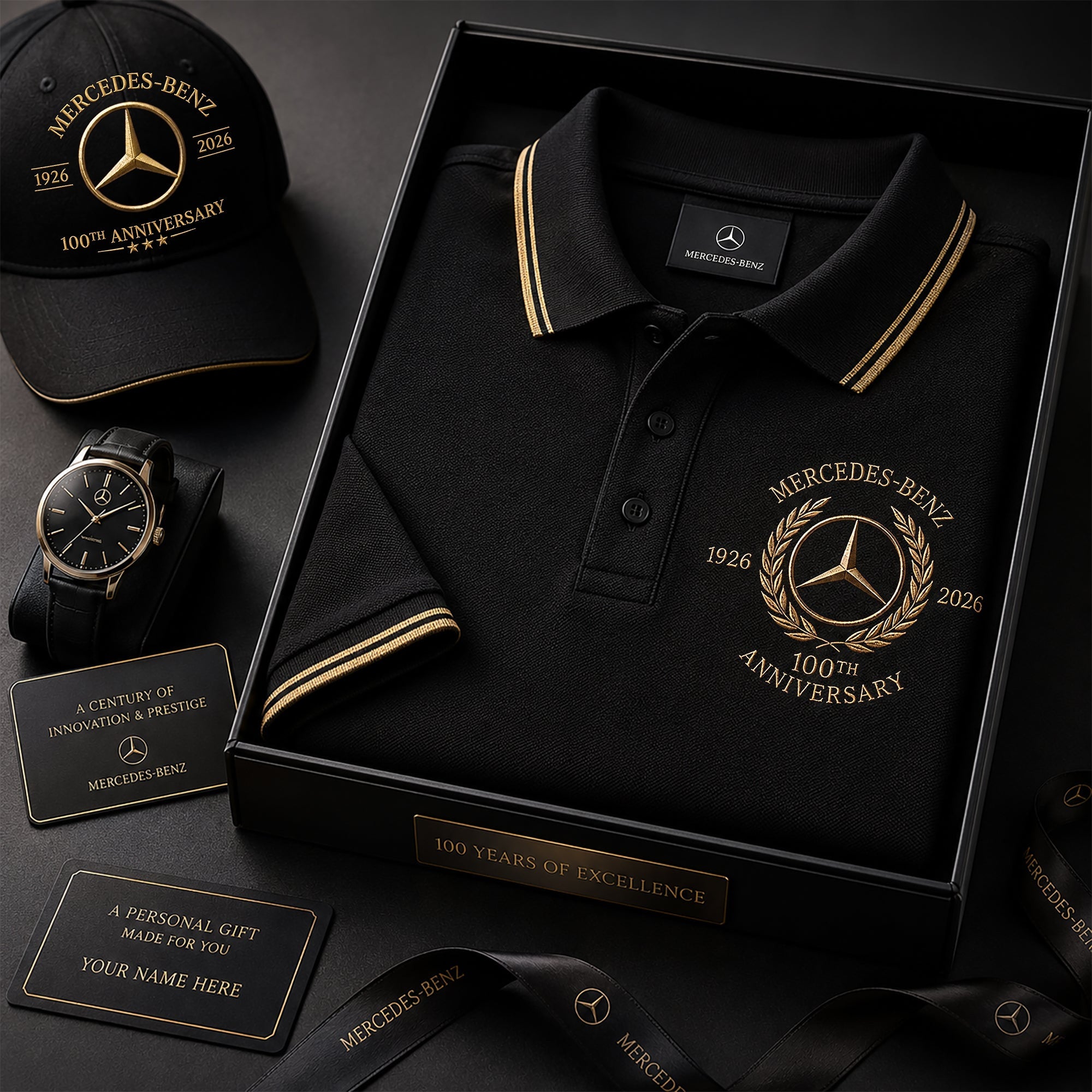 Merc 100th Anniversary 2026 Polo Shirt Car Lover Apparel Birthday Gift Ideas For Men - Loomnari