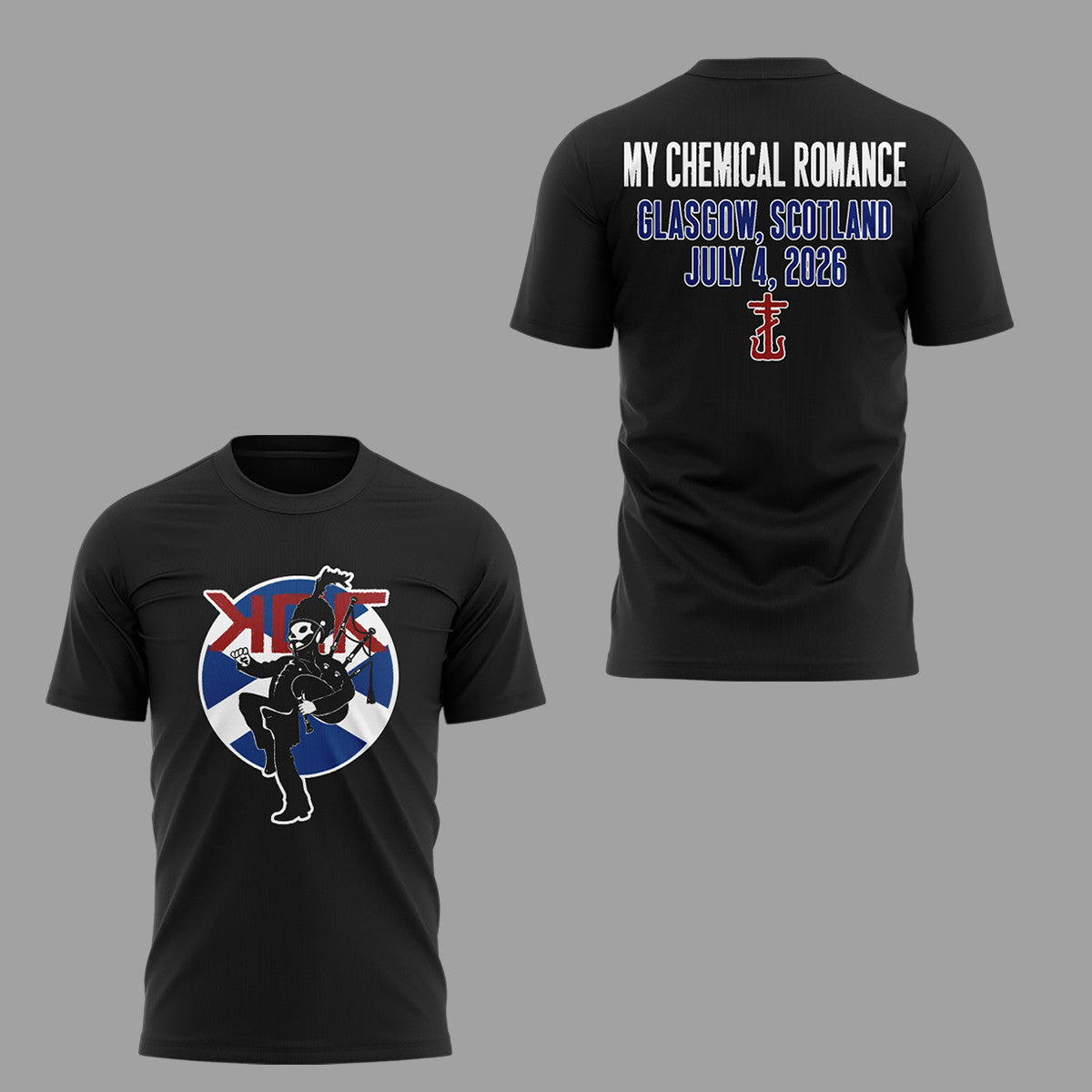 MCR The Black Parade TOUR 2026 Glasgow UK T-Shirt My Chemical Romance Merchandise - Loomnari
