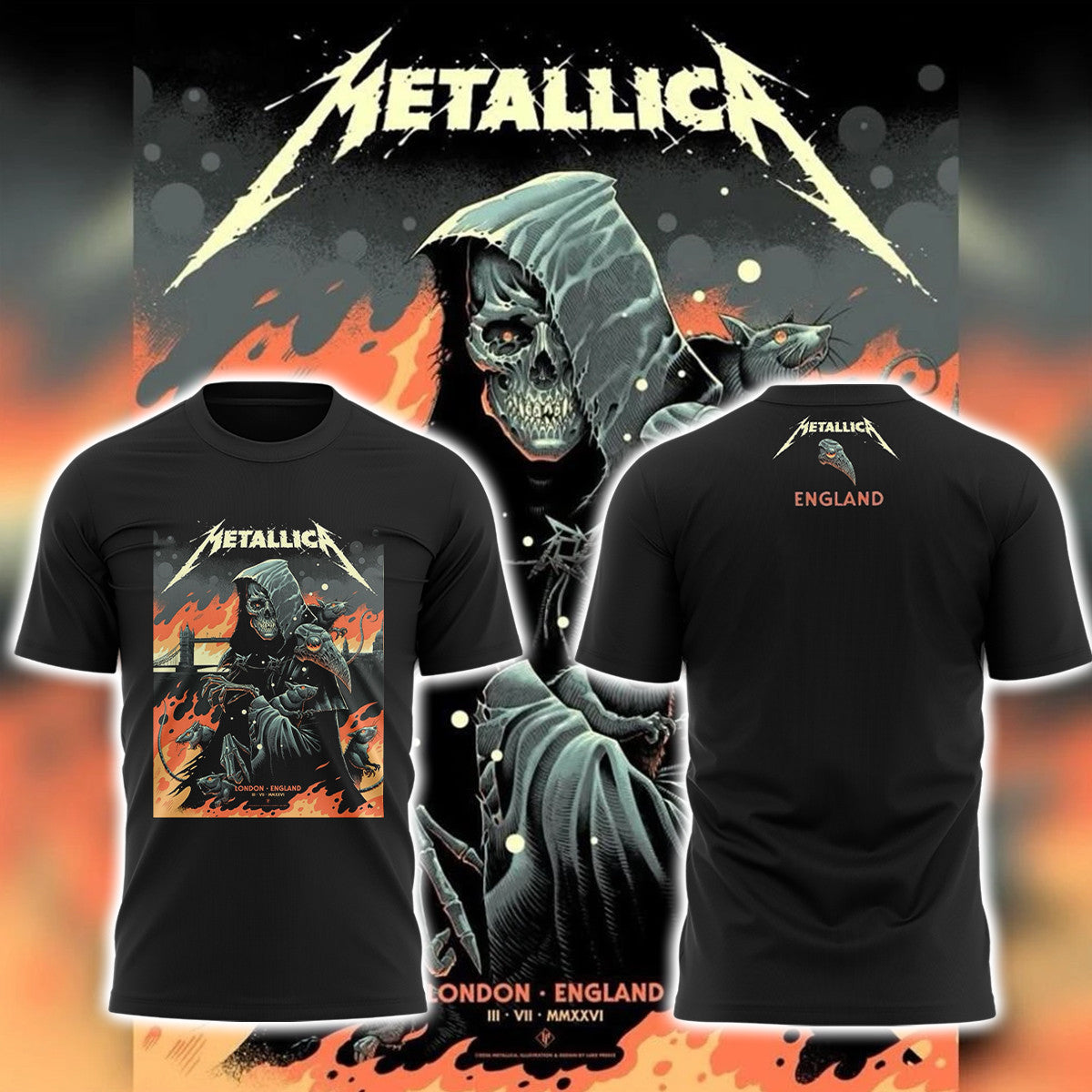 Metallic M72 At London Stadium T-Shirt M72 World Tour Merch Metallic Fan Clothing Gifts - Loomnari