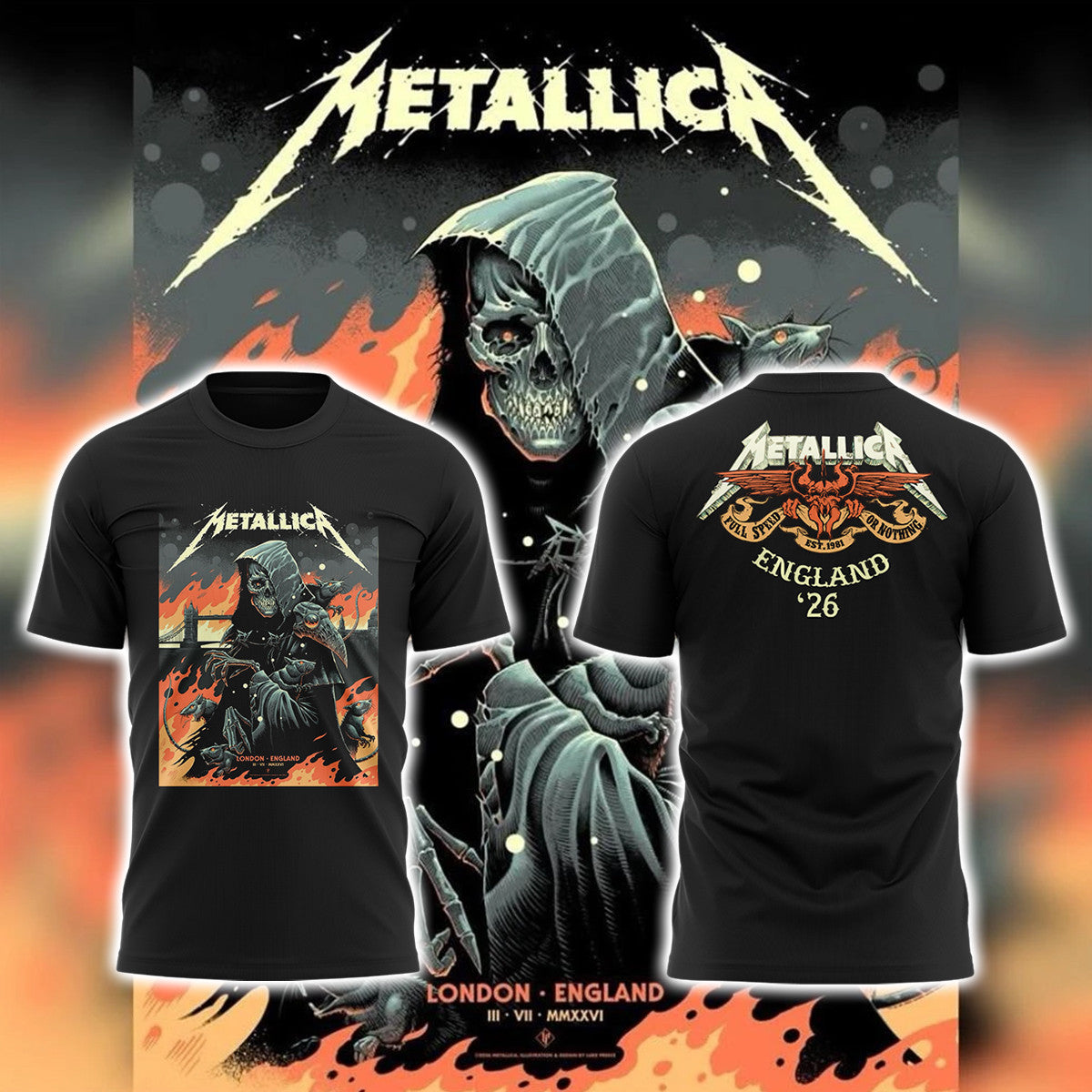 Metallic M72 At London Stadium T-Shirt M72 World Tour Merch Metallic Shirt Brother Gifts - Loomnari