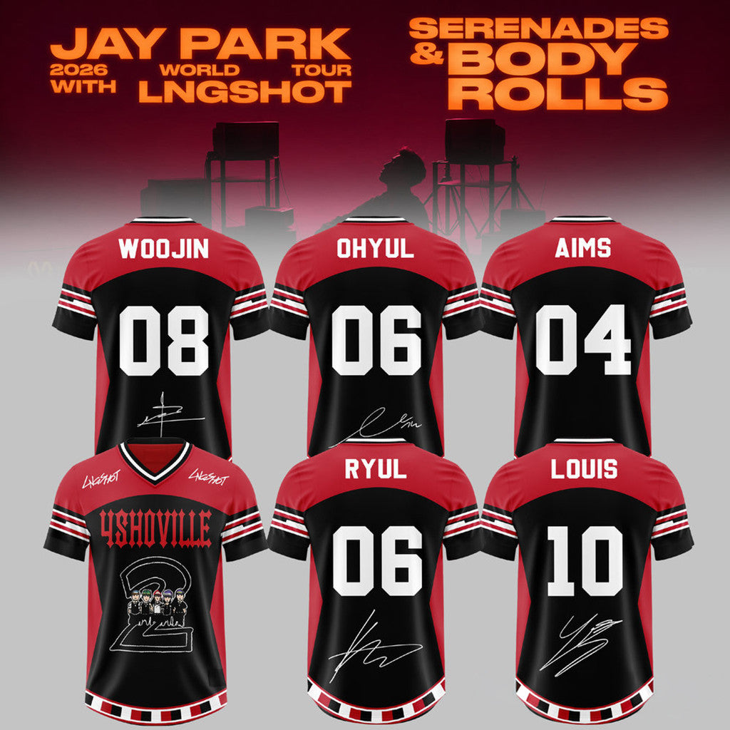 Jay Park 2026 World Tour X LNGSHOT Serenades Body Rolls Members Signature Jersey Jay Park Merch - Loomnari