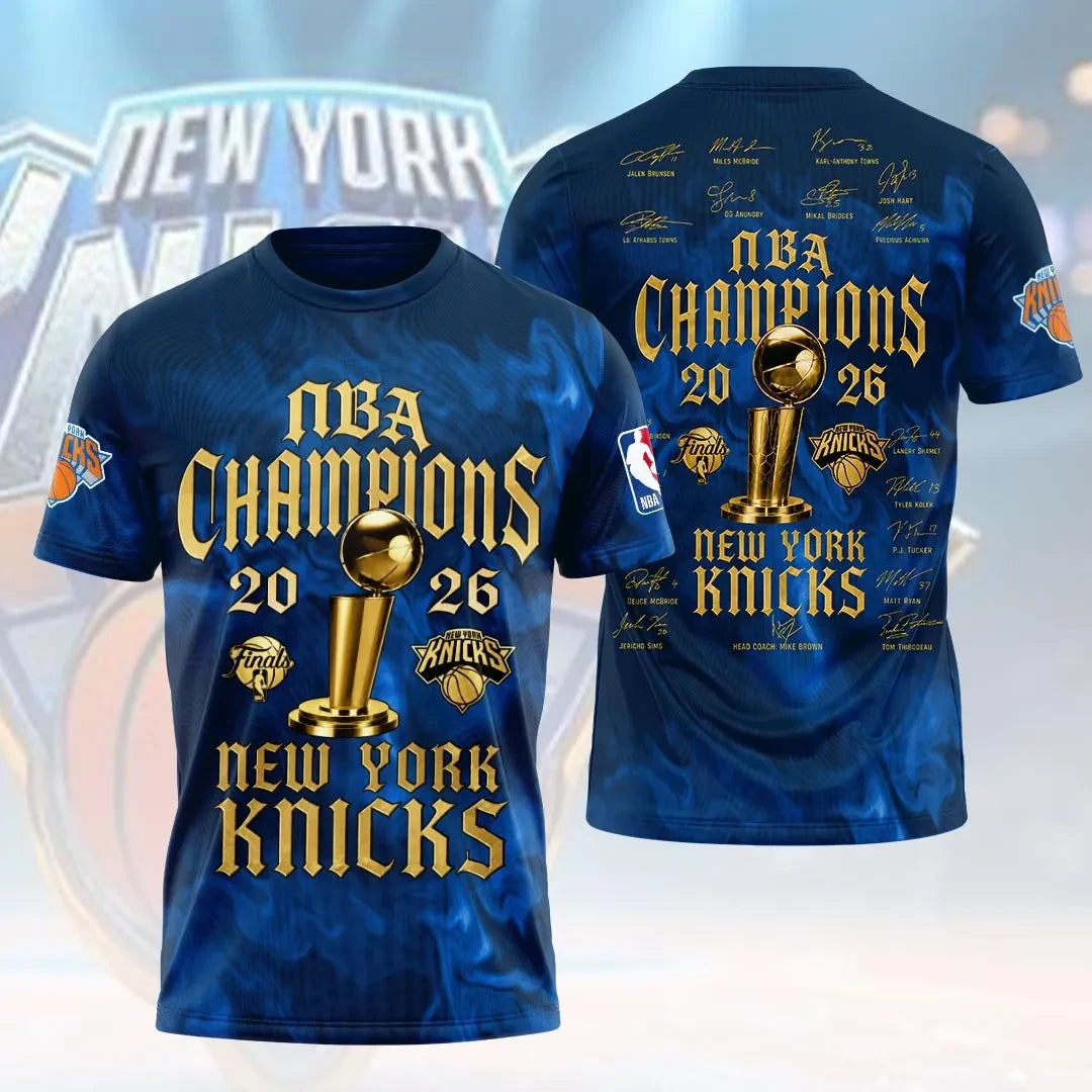 New York Basketball Merch New York Knicks 2026 Finals Champions T-Shirt Gifts For Husband - Loomnari