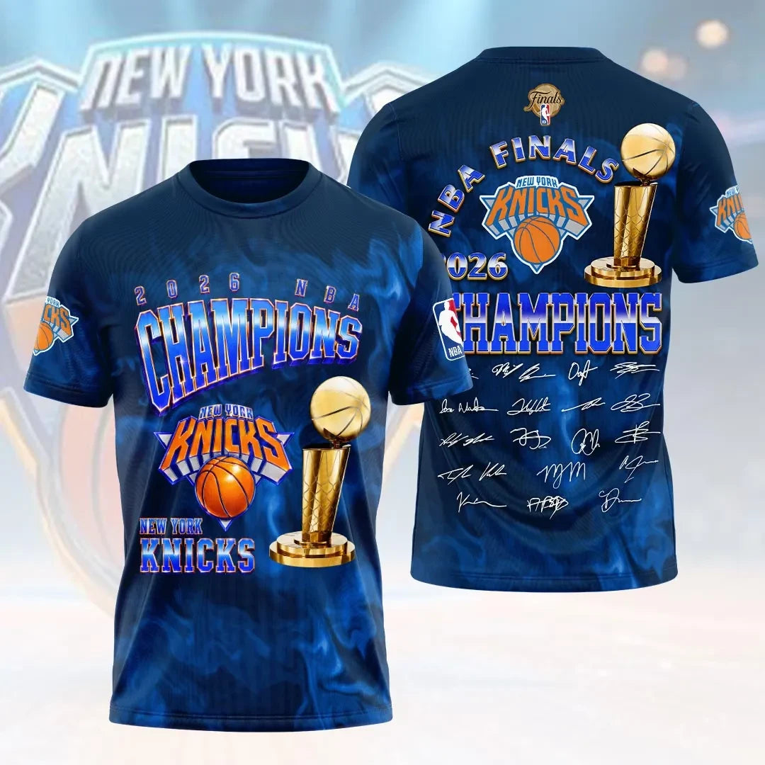 New York Basketball Merch New York Knicks 2026 Finals Champions T-Shirt Gifts For Son - Loomnari