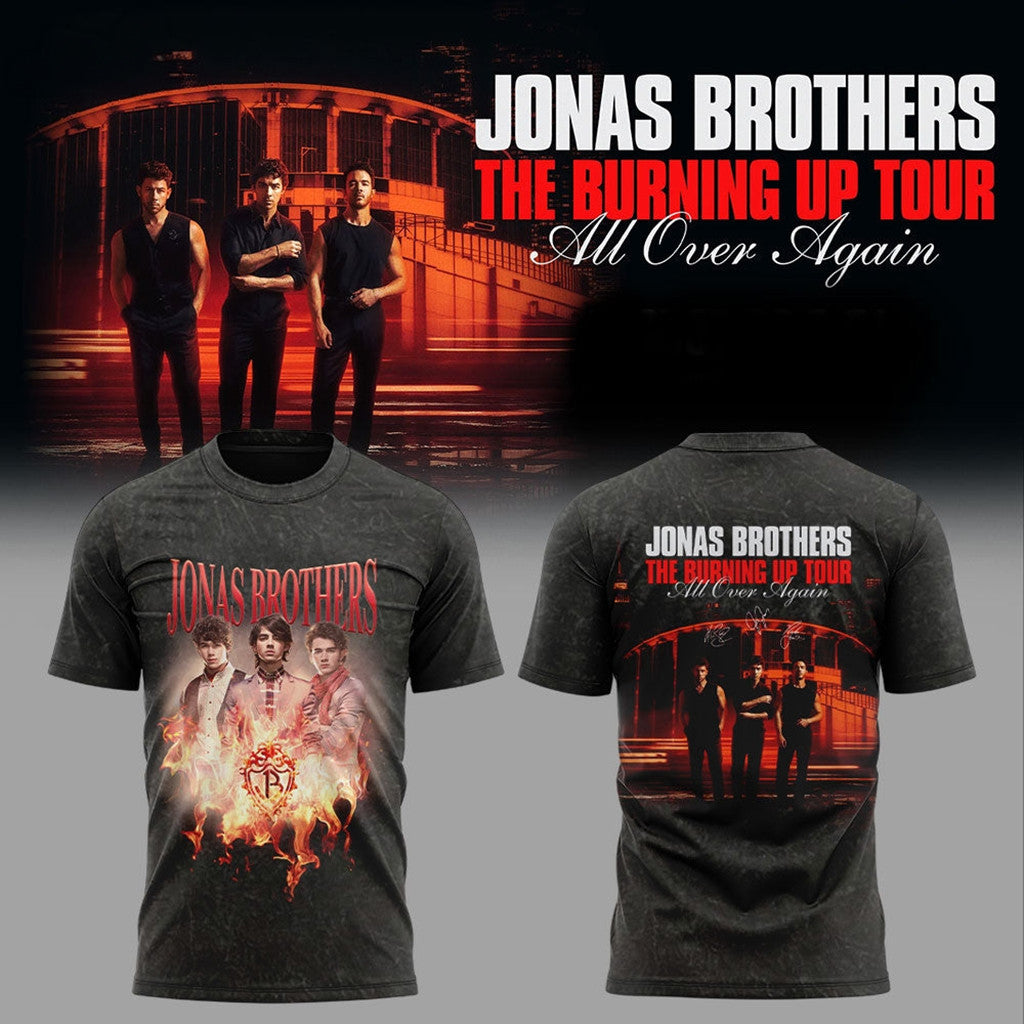 Jonas Brothers The Burning Up Tour All Over Again 2026 T-Shirt Jonas Brothers Tour Merch - Loomnari