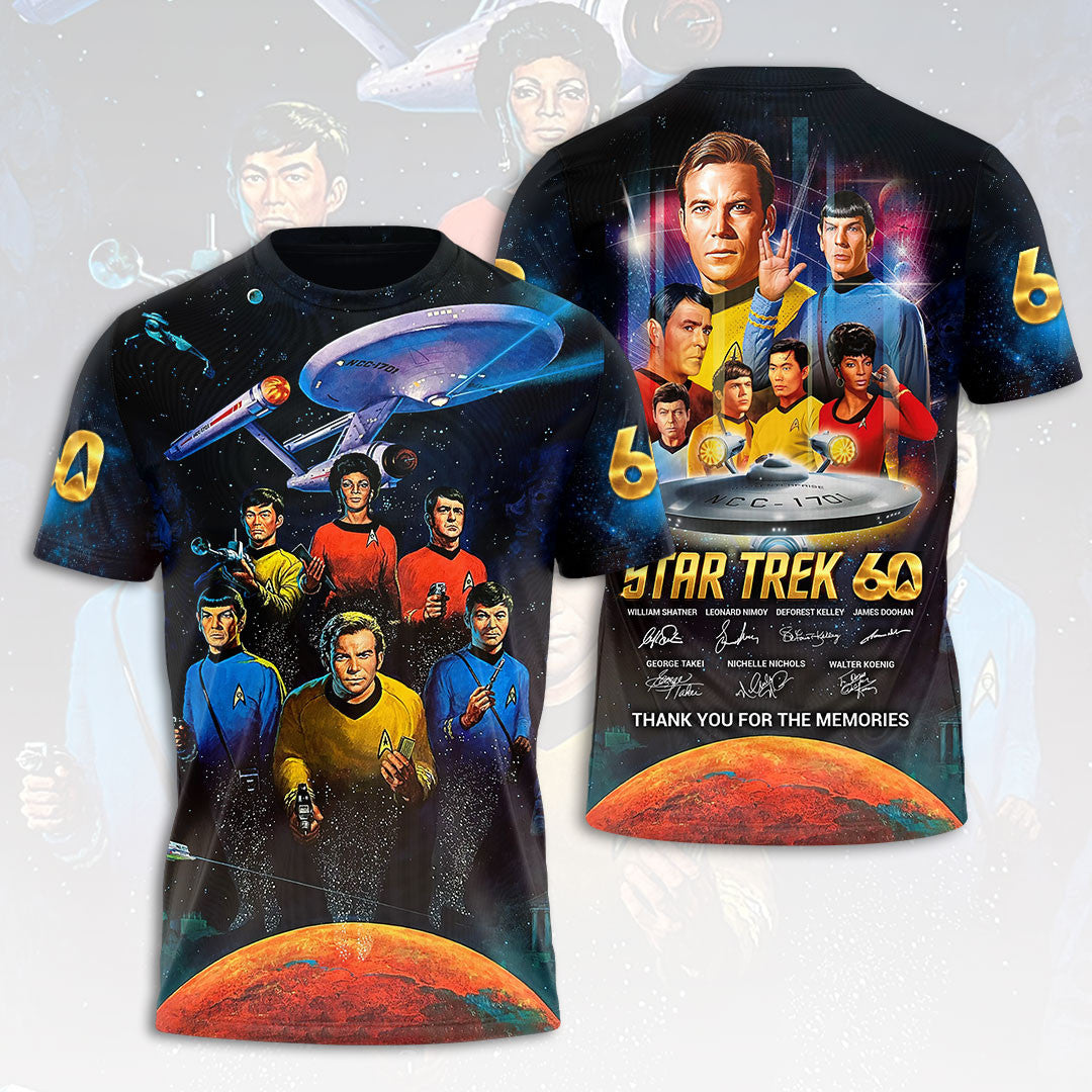 Star Trek 60th Anniversary Thank You For The Memories Shirt Star Trek Merch Gifts For Fan - Loomnari