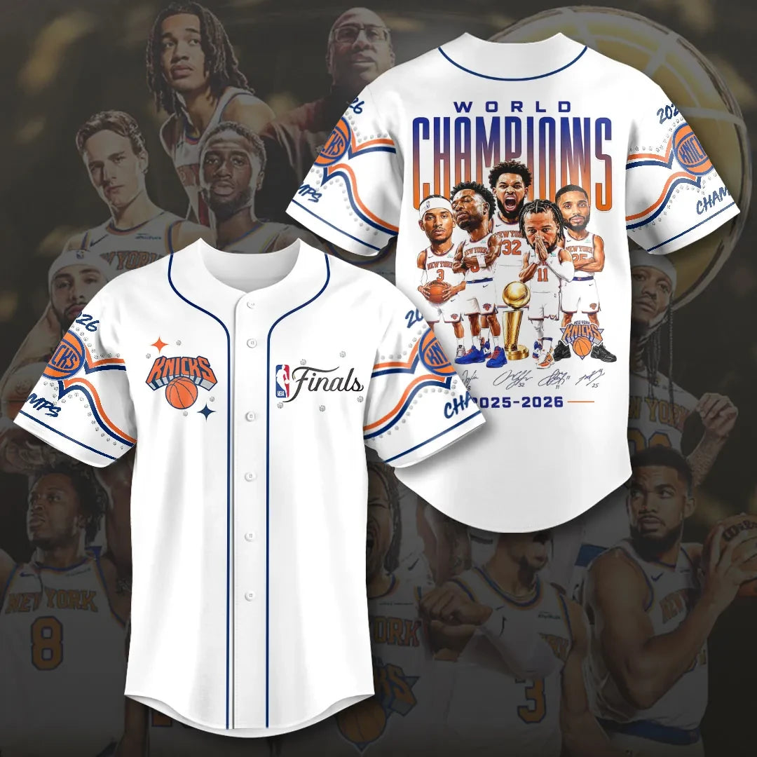 NY Knicks Merch New York Knicks 2026 Finals Champions Baseball Jersey Gift Ideas For Fans - Loomnari
