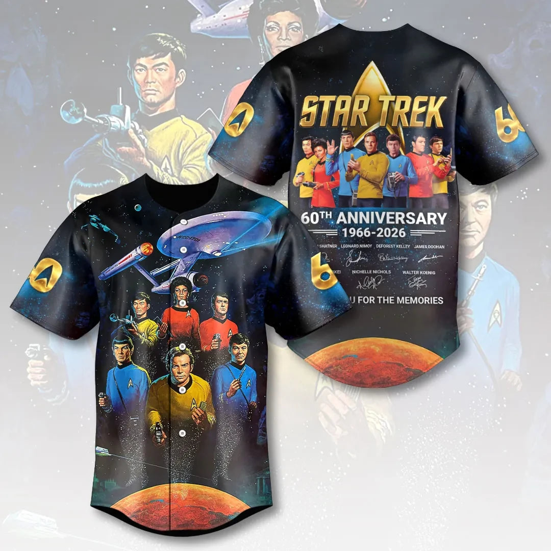 Star Trek 60th Anniversary Thank You For The Memories Baseball Jersey Star Trek Merchandise - Loomnari