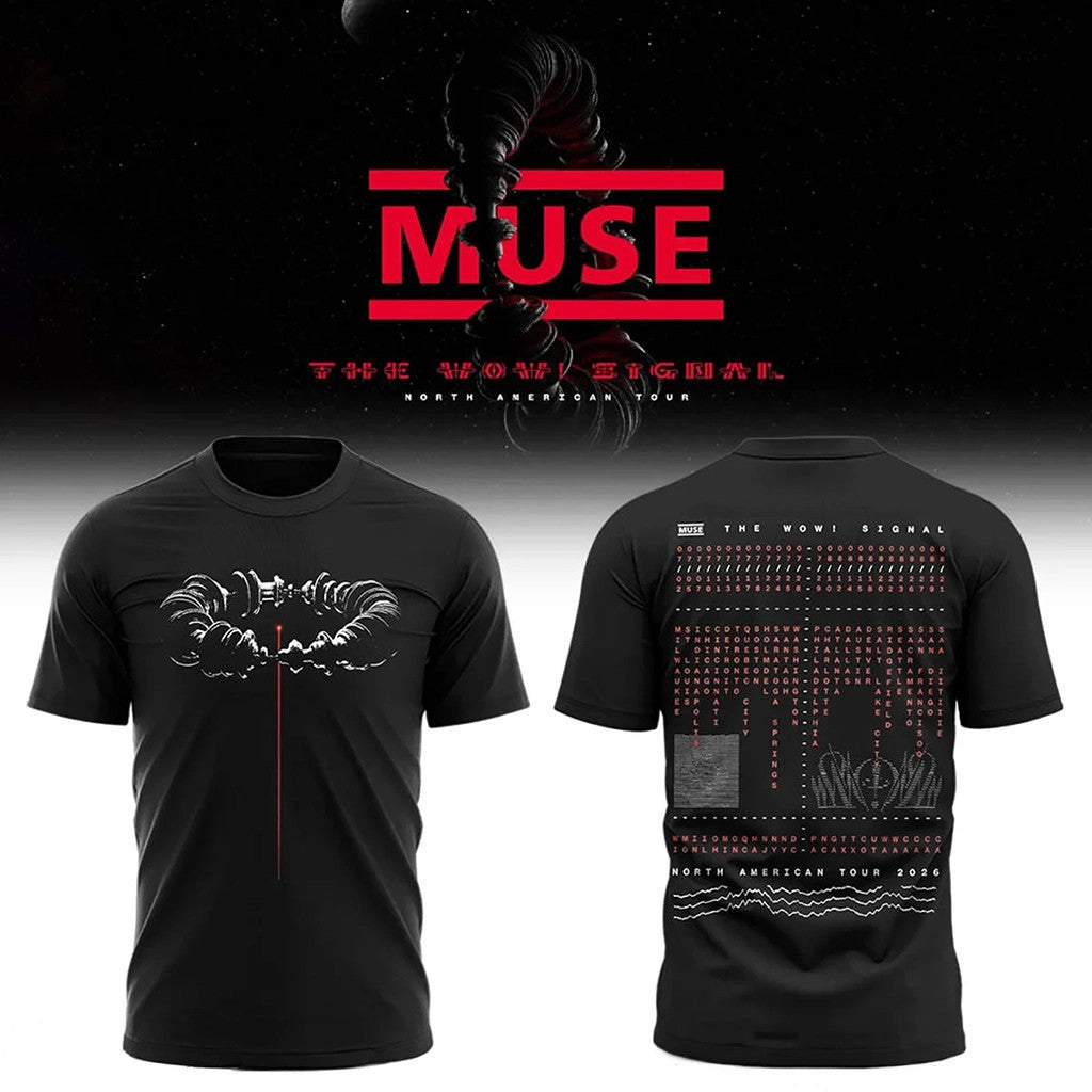Muse Wow Signal North American Tour 2026 T-Shirt Muse Tour Merch Best Gift For Band Fans - Loomnari