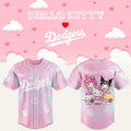 LA Dodgers x Hello Kitty Theme Nights Jersey Dodgers Merch Gifts For Baseball Fans - Loomnari