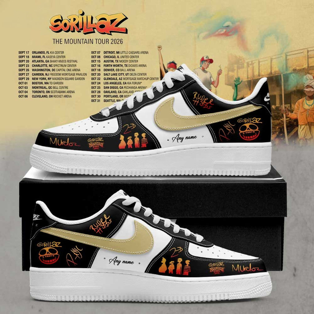 Custom Gorillaz The Mountain Tour 2026 2027 Signature Shoes Sneakers Gorillaz Merch Fan Gifts - Loomnari