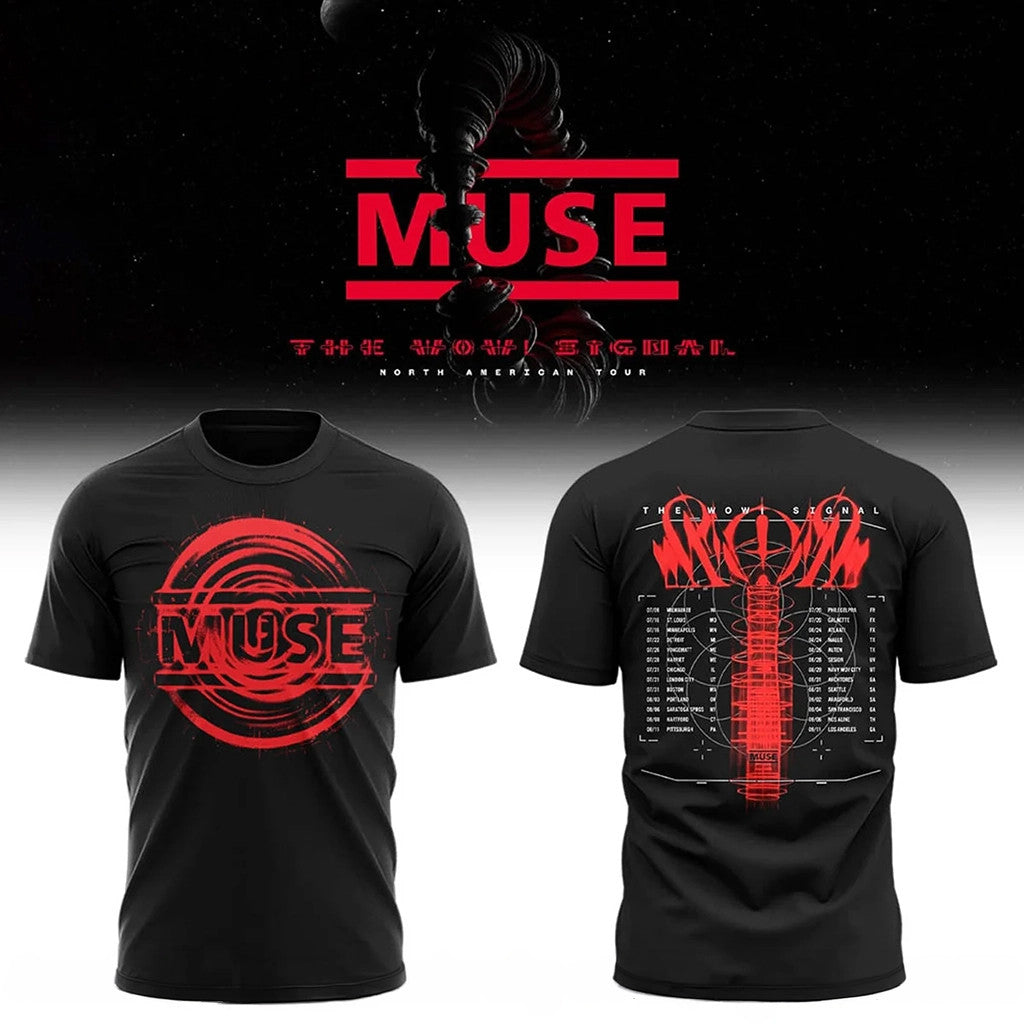 Muse Wow Signal North American Tour 2026 Shirt Muse Tour Merch Best Gift For Rock Lovers - Loomnari