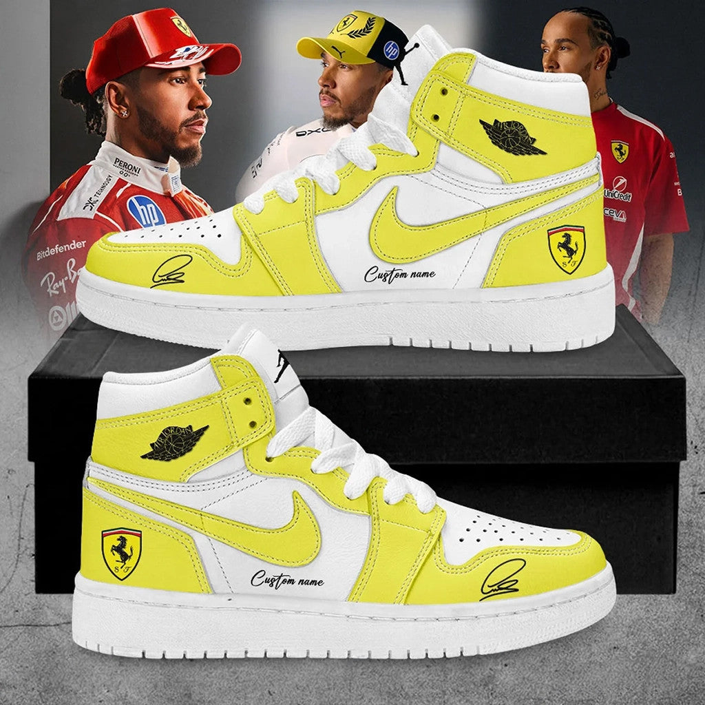 Custom Lewis Hamilton X Scuderia Ferrari 2026 Shoes Sneakers Lewis Hamilton Merch Fan Gifts - Loomnari