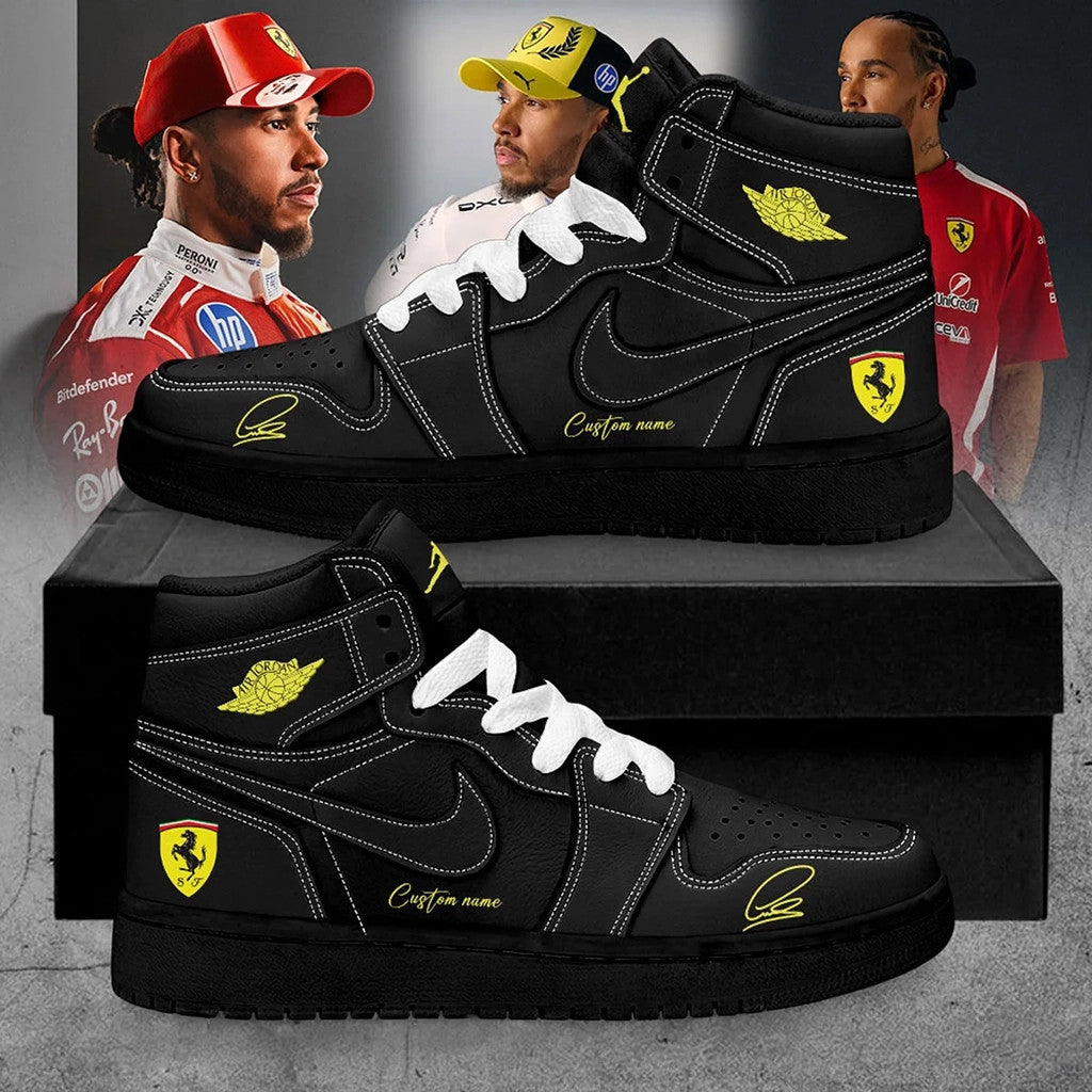 Custom Lewis Hamilton X Scuderia Ferrari 2026 Sneakers Lewis Hamilton Merch Gift For Fans - Loomnari