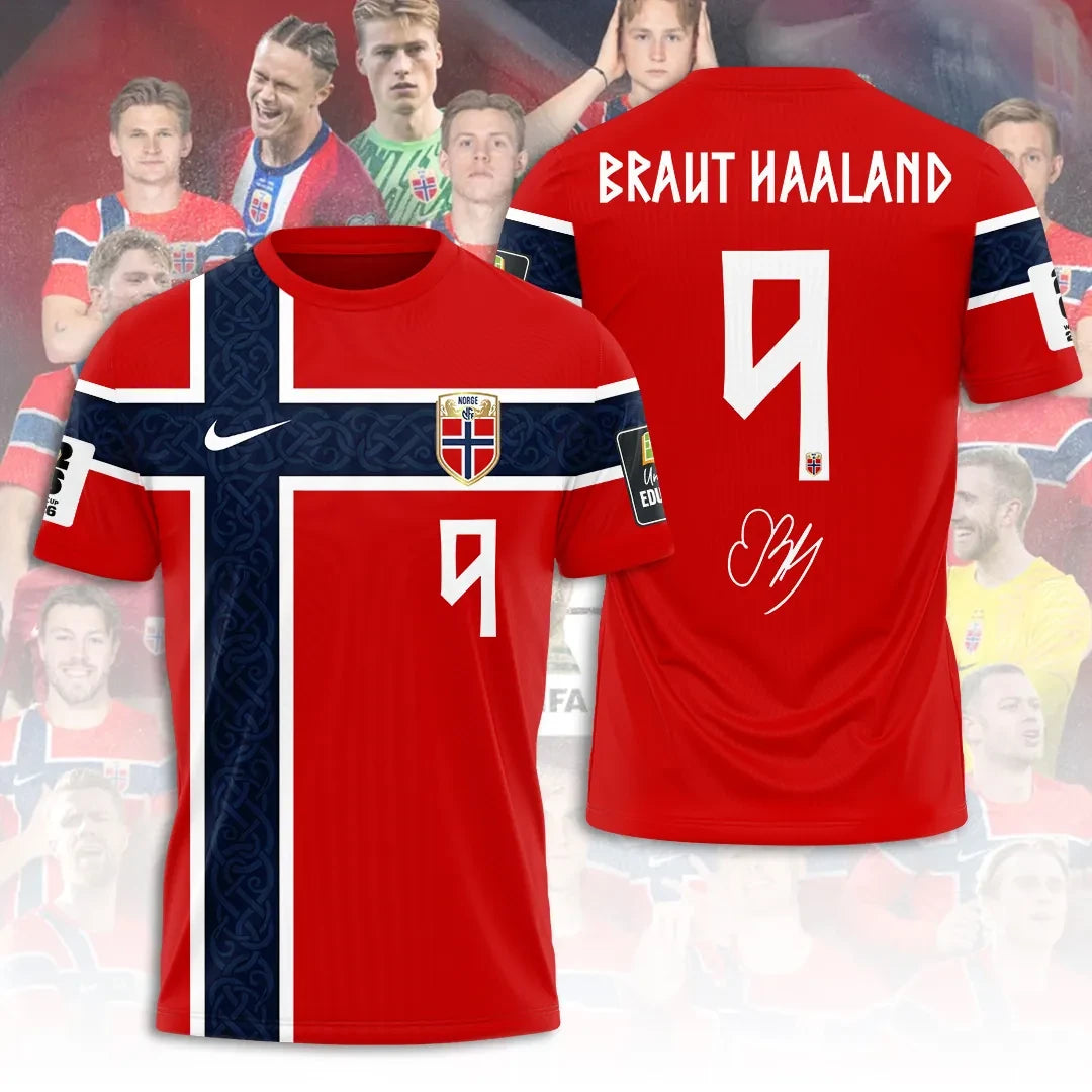 Norway National Football x Erling Haaland Shirt #9 Norway FIFA World Cup 2026 Merch Him Gifts - Loomnari