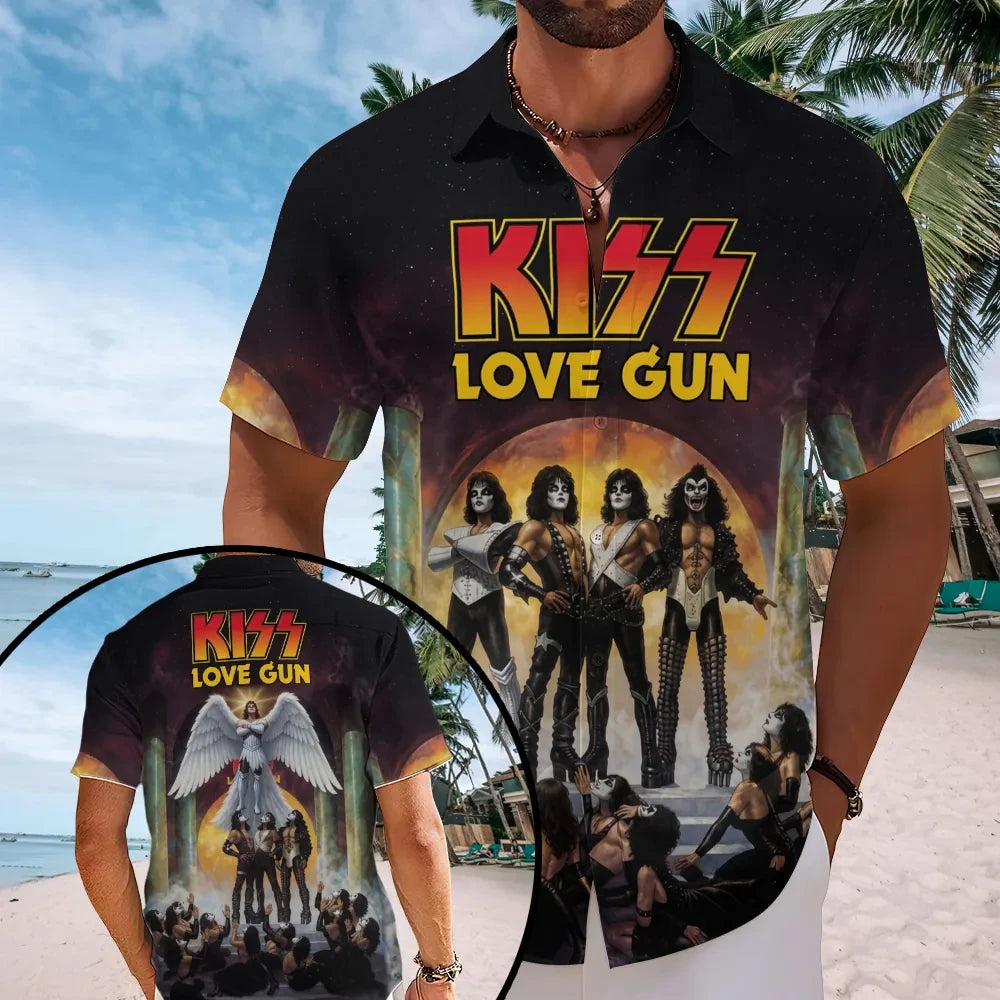 KISS Love Gun Hawaiian Shirt KISS Merch Cool Gifts For Music Lovers - Loomnari
