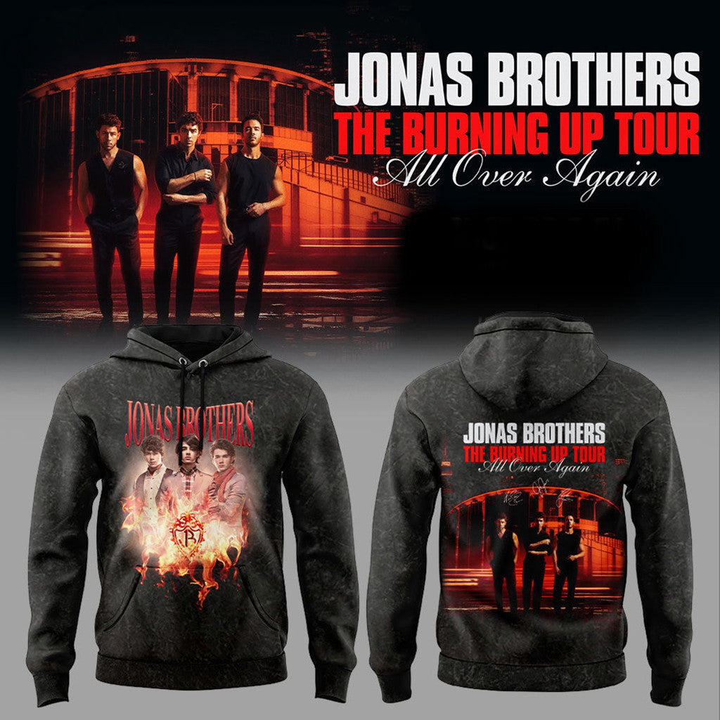Jonas Brothers The Burning Up Tour All Over Again 2026 Hoodie Jonas Brothers Tour Merch - Loomnari