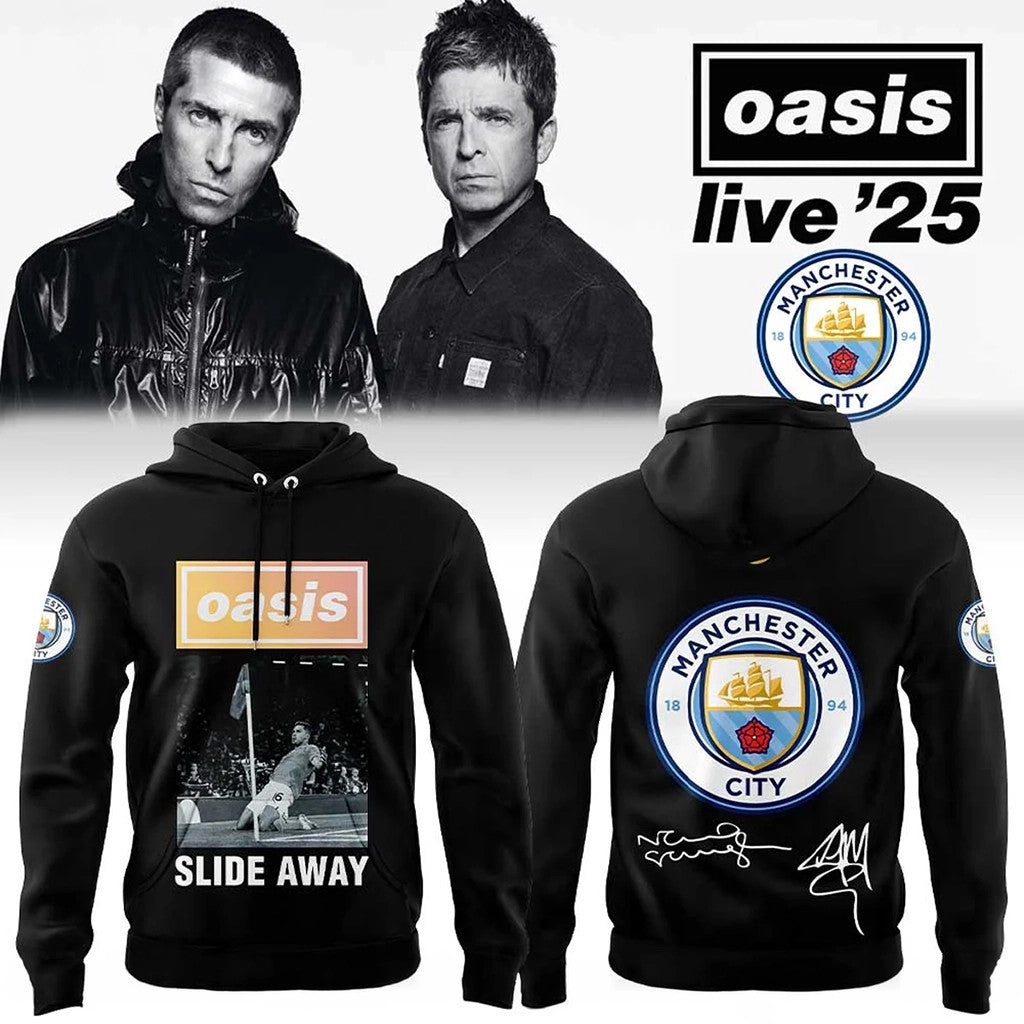 Oasis Merch MancityFC Oasis Live 25 Signature Hoodie Music Related Gifts For Guys - Loomnari