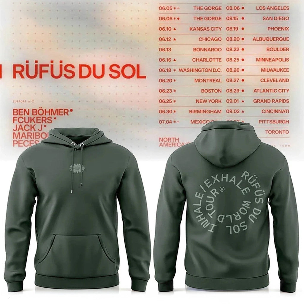 Rufus Du Sol North America Tour 2026 Hoodie Rufus Du Sol Merch Gift For Band Fans - Loomnari