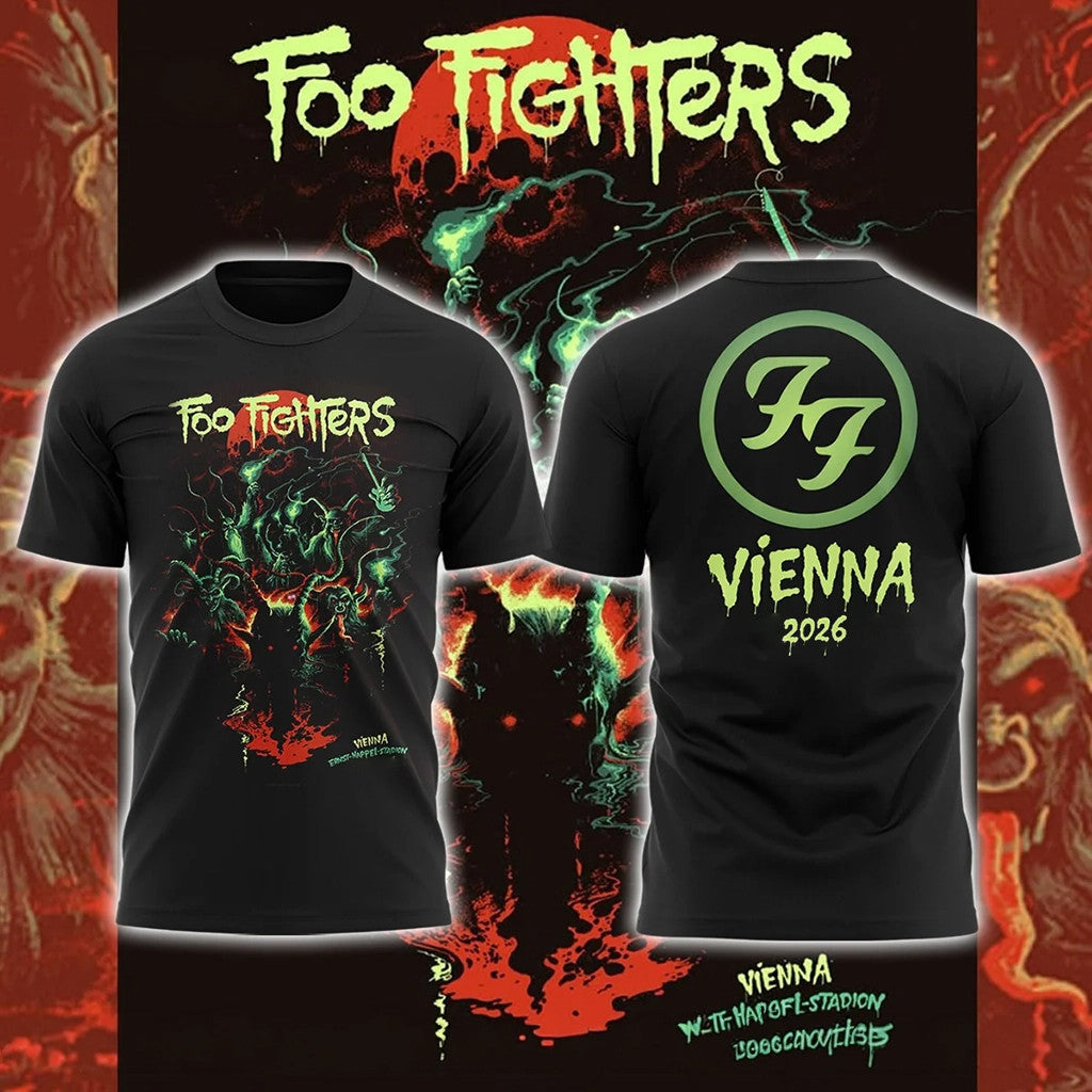 Foo Fighters Take Cover Tour 2026 At Ernst Happel Stadion Vienna Shirt Foo Fighters Tour Merch - Loomnari