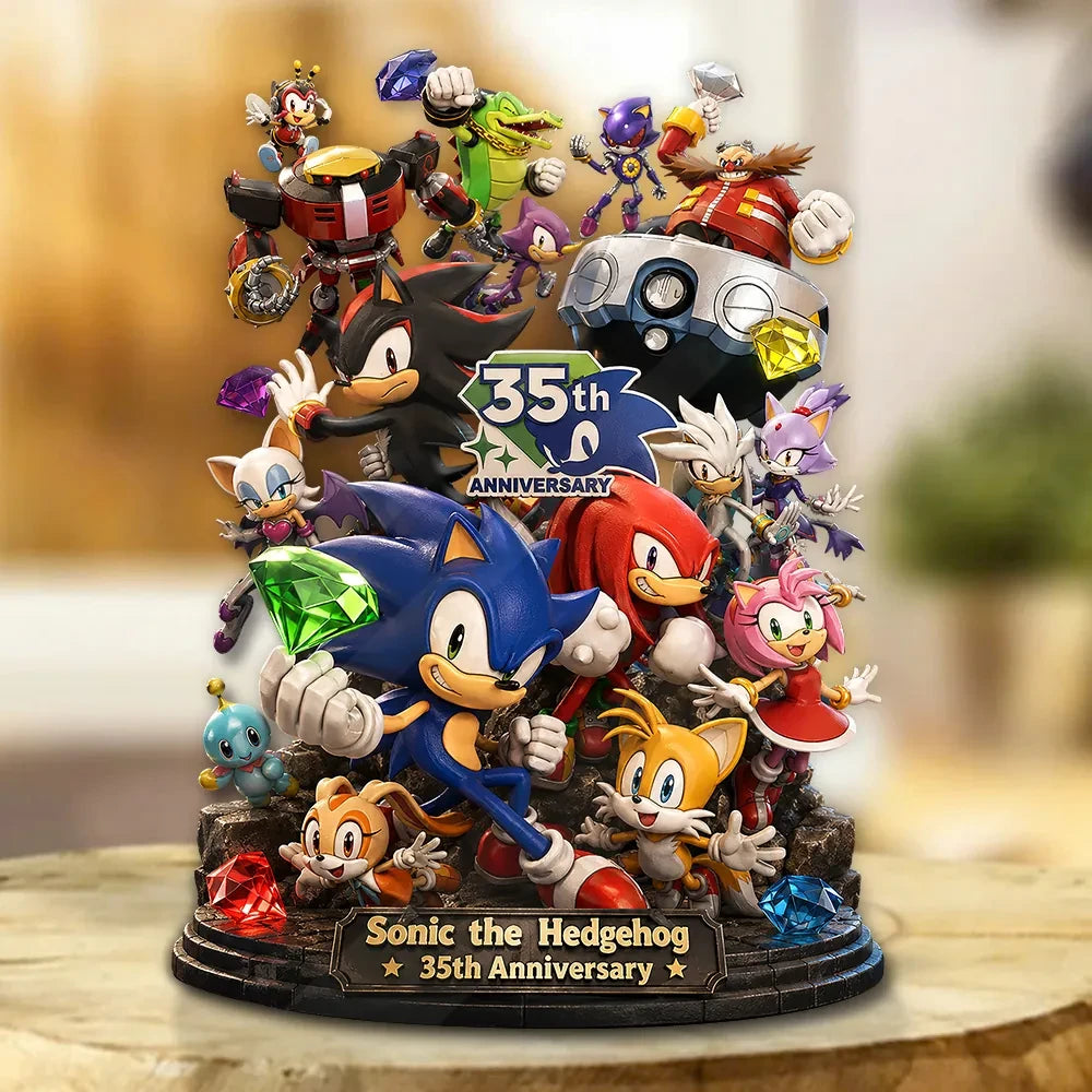 Sonic the Hedgehog Merch 35th Anniversary Acrylic Plaque Birthday Gift For Son - Loomnari