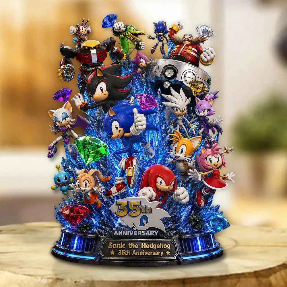 Sonic the Hedgehog Merch 35th Anniversary Acrylic Plaque Display Decorations - Loomnari