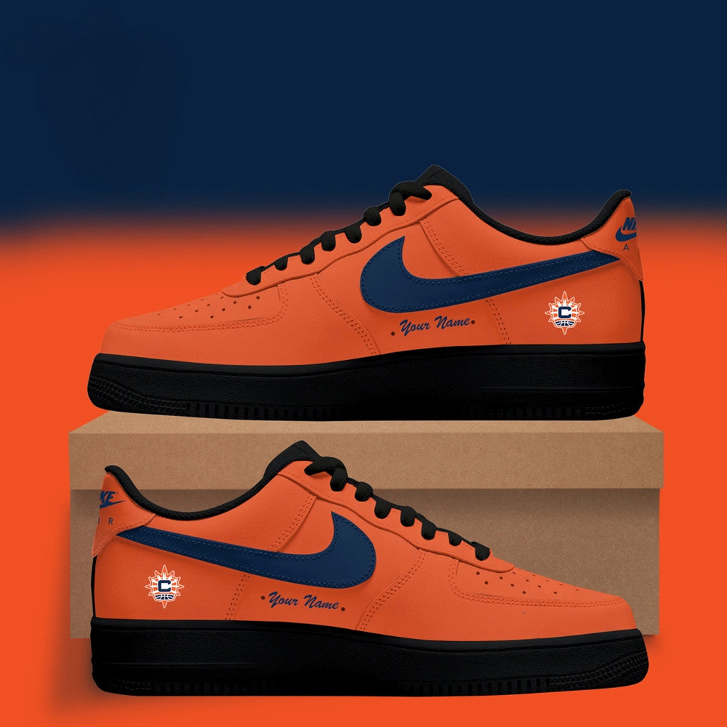 Personalized Connecticut Sun WNBA X Back 2 Black Sneakers 2026 WNBA Merch Basketball Fan Gifts - Loomnari