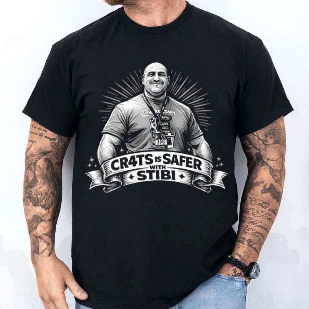 CR4TS Is Safer With Stibi T-Shirt Black Unique Gifts For Brothers - Loomnari