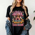 Just A Girl Who Loves Goats And Chickens T-Shirt 2026 Farm Animal Gifts For Sisters - Loomnari