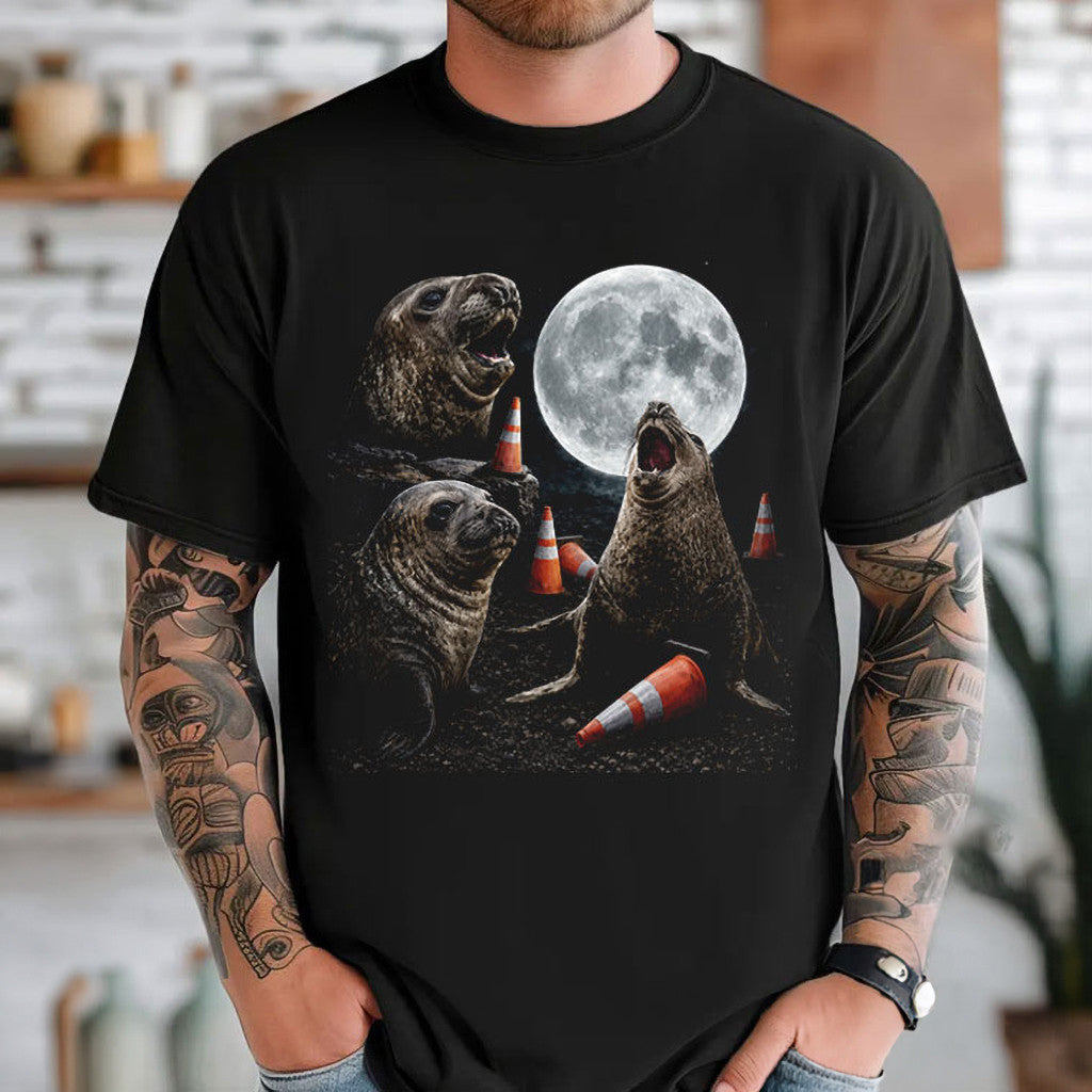 Neil The Sea Elephant Seal Howling To The Moon T-Shirt Funny Animal Shirt Gift For Friends - Loomnari