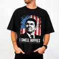 Ronald Reagan I Smell Hippies T-Shirt 2026 Political Shirt Ronald Reagan Merch Black - Loomnari