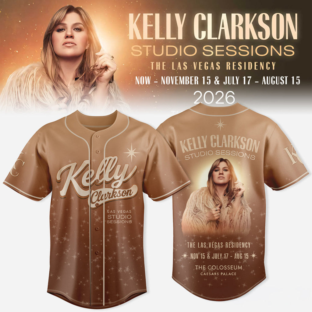 Kelly Clarkson Studio Sessions The Las Vegas Residency 2026 Golden Era Jersey Fan Merch - Loomnari