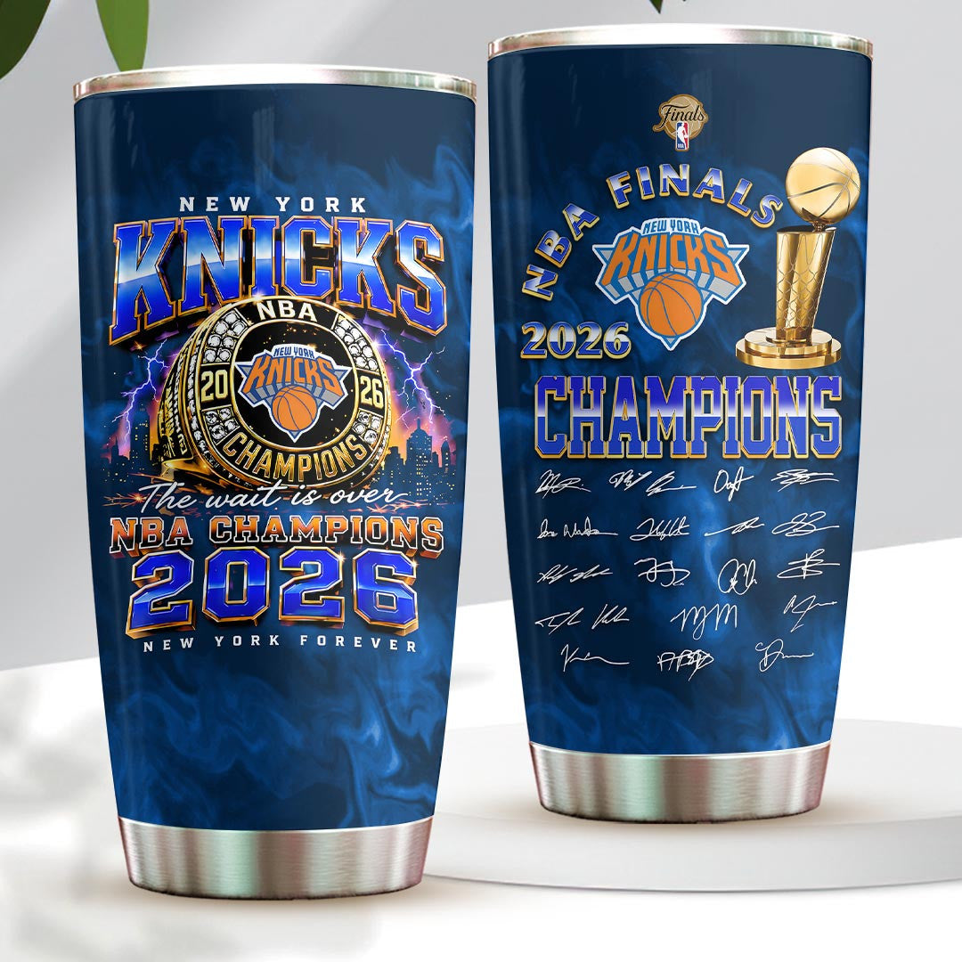 NY Knicks Merch New York Knicks 2026 Finals Champions Tumbler Basketball Fan Gifts - Loomnari