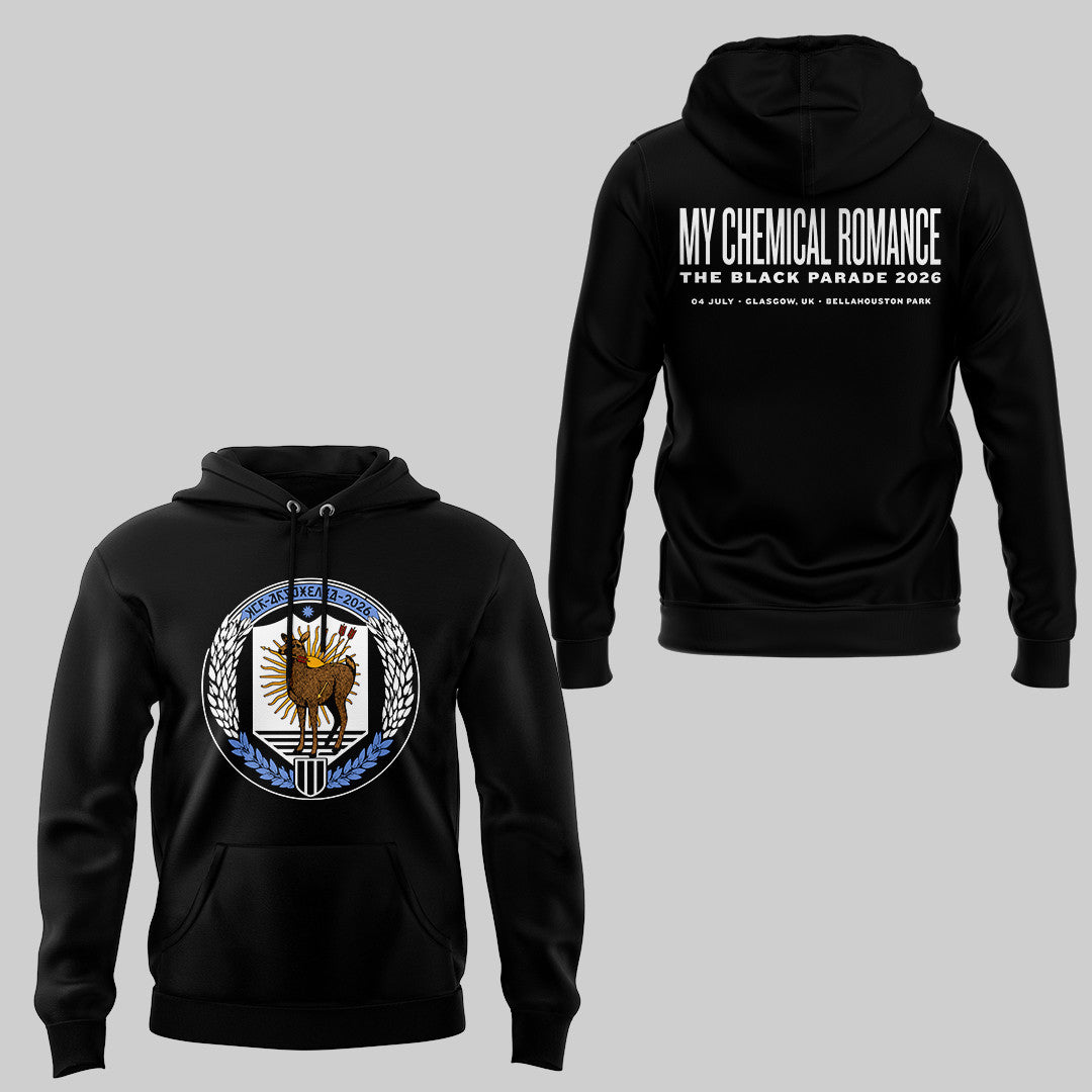 MCR The Black Parade TOUR 2026 Glasgow UK Hoodie My Chemical Romance Merch Fans Gifts - Loomnari