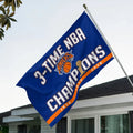 New York Knicks Finals Merch 2026 3 Time Champions Flag New York Basketball Flag Gift For Fan - Loomnari