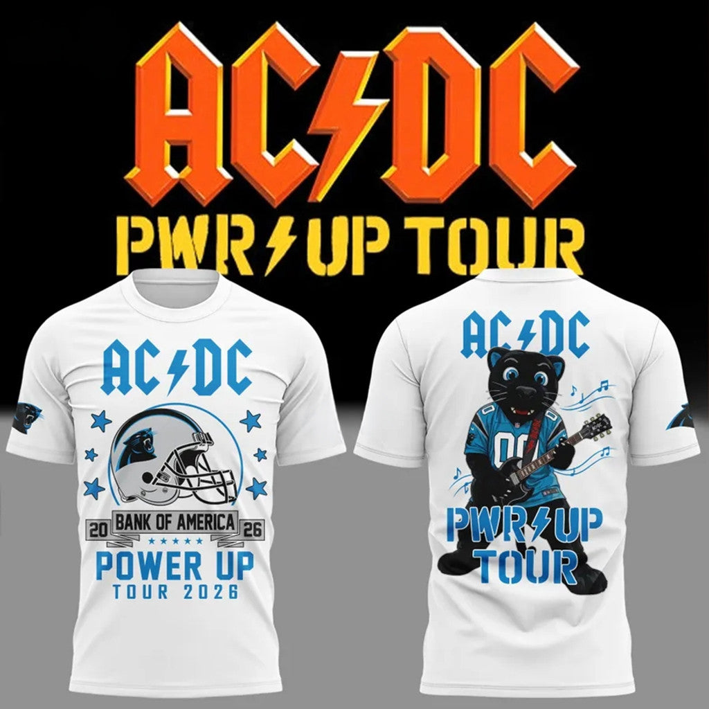 Florida Panthers X AC DC Power Up Tour 2026 T-Shirt AC DC Merch White Gift For Rock Fans - Loomnari