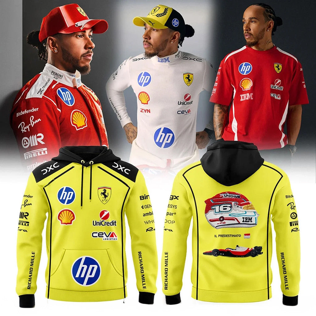 Lewis Hamilton X Scuderia Ferrari Hoodie 2026 Lewis Hamilton Merch Gifts For F1 Fans - Loomnari