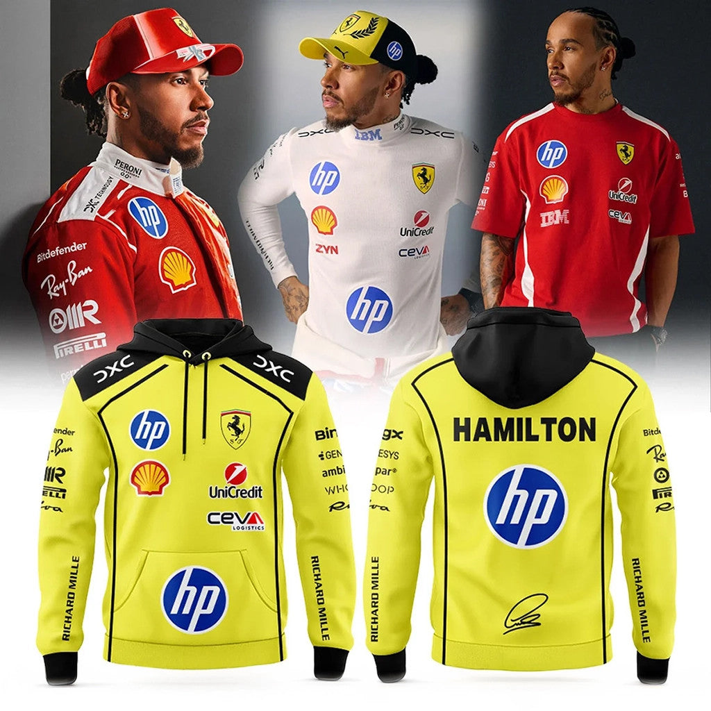 Lewis Hamilton X Scuderia Ferrari Hoodie 2026 Lewis Hamilton Merch Gifts For Formula 1 Fans - Loomnari